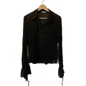 Sheer black blouse, Kaelyn Max
